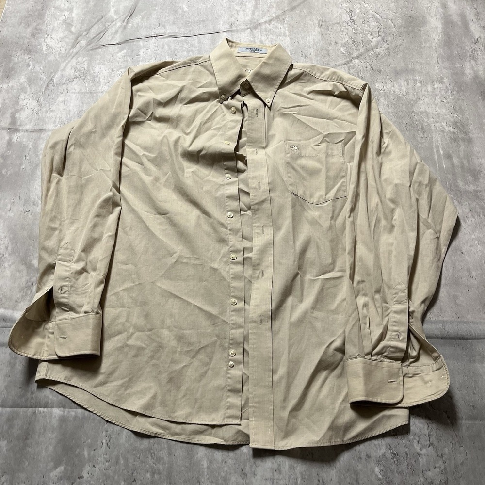 Duck Head Men's Size Large Tan Button Down Long Sleeve Dress Shirt Beige